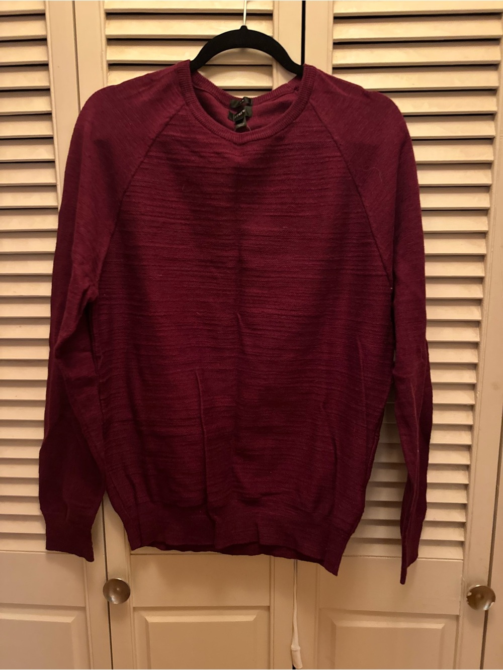 J. Crew Men's Crewneck Sweater in Deep Burgundy